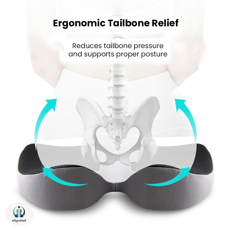 Ergonomic Memory Foam Seat Cushion For Tailbone & Posture Comfort